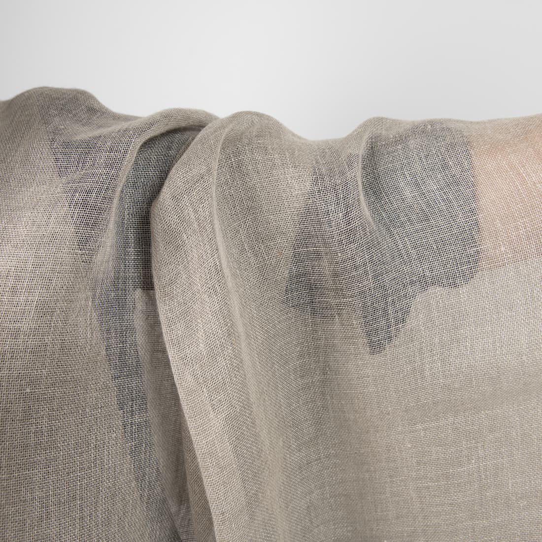 Linstoff naturgrå gjennomsiktig 150cm bredt