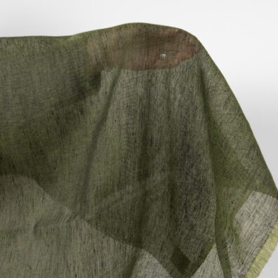 Linstoff svart-grønt gjennomsiktig passer til å sy skjerf, gardiner.