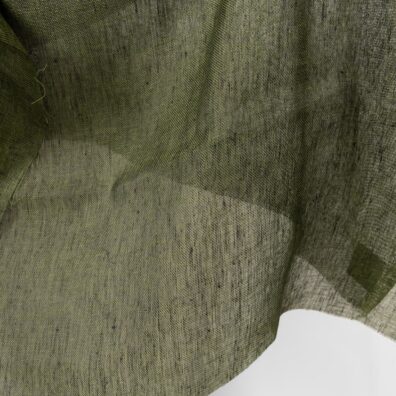 Linstoff svart-grønt gjennomsiktig 150cm bredt