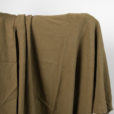 Linstoff mosebrun bredt vasket