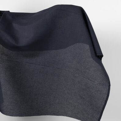 Lin-bomull stoff mørkeblått