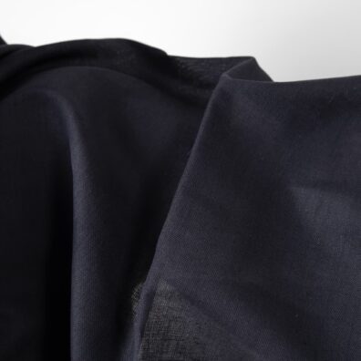 Lin-bomull stoff mørkeblått for klær og hjemmetekstiler