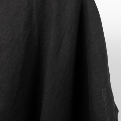 Lin-bomull stoff svart vasket egner seg til å sy sengetøy, gardiner, duker og klær