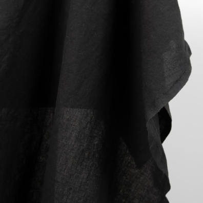 Lin-bomull stoff svart vasket, mykt, skånsomt