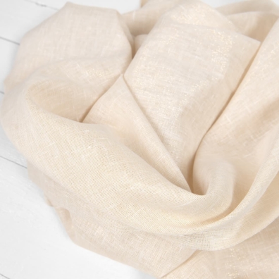 Gulaktig blankt linstoff for å sy klær og hjemmetekstiler