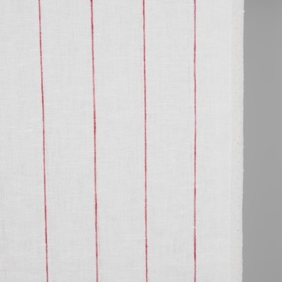 Hvitt håndkle linstoff med røde striper til kjøkkenhåndklær