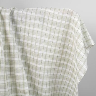 Linstoff grønnhvit rutete