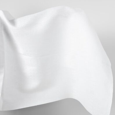 Halvlinstoff knallhvitt rutete