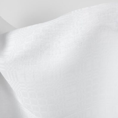 Halvlinstoff knallhvitt rutete i twill mønster