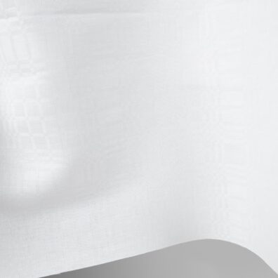 Lin-bomull stofff knallhvitt rutete