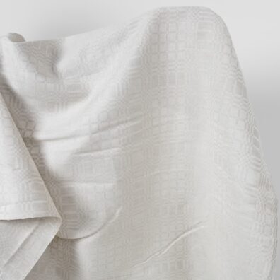 Halvlinstoff lysegrått rutete