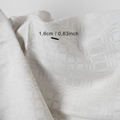 Halvlinstoff lysegrått rutete i twill mønster