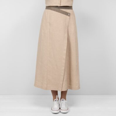 BRITTANY lysebrun linskjørt