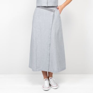 BRITTANY grå linskjørt