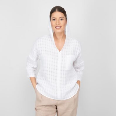 MYRIAM hvit linbluse