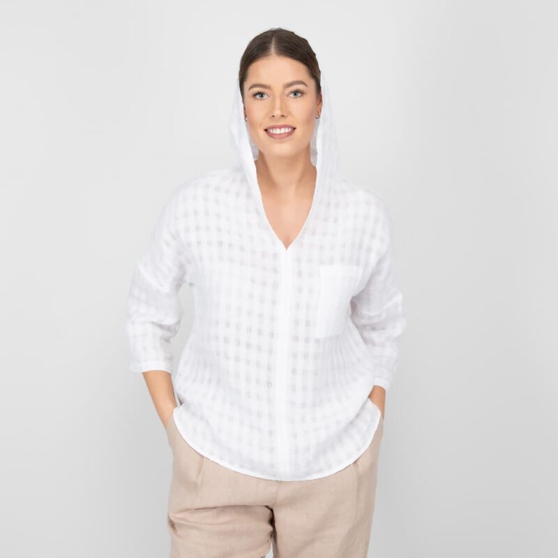 MYRIAM hvit linbluse