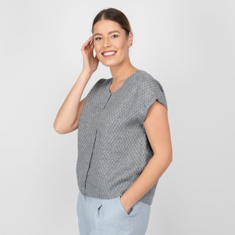 GAMBITA gr&aring; linbluse