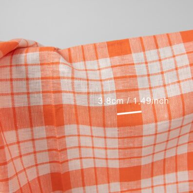 Linstoff oransje-kanllhvitt rutete, RABATT