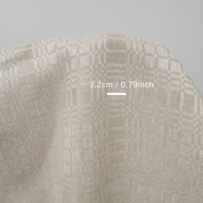 Lysegrått linstoff med ruter for klær, hjemmetekstiler