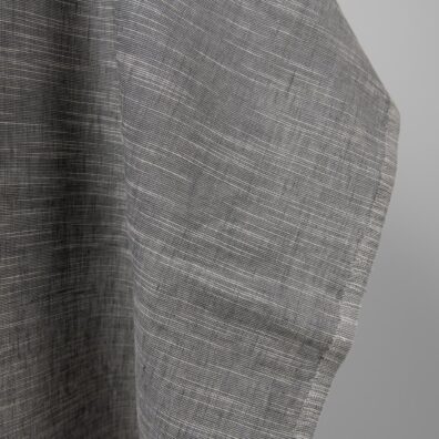 Halvlin stoff mørkegrått til å sy klær, hjemmetekstiler