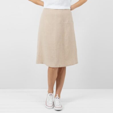 DAVRO lysebrunt linskjørt