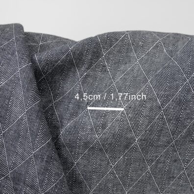 Dobbeltsidig linstoff i blå og hvit farge 150cm bredt