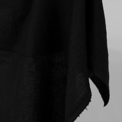 Linstoff i svart vasket, mykt, skånsomt