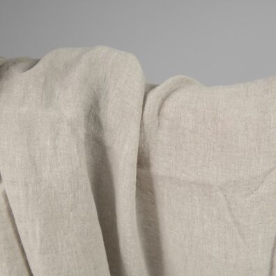 285cm bredt vasket linstoff naturgrå-hvitt melert