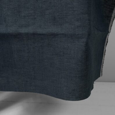 Linstoff denimblå-mørkeblå melert til klær og hjemmetekstiler