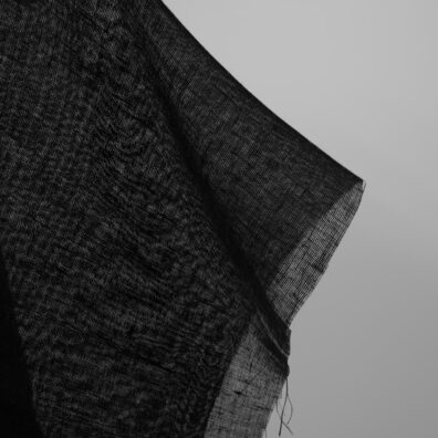 Linstoff svart gjennomsiktig 150cm bredt