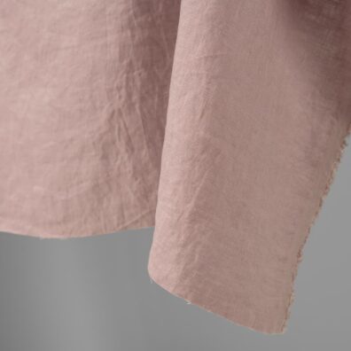 Linstoff lyslilla vasket til klær, hjemmetekstiler