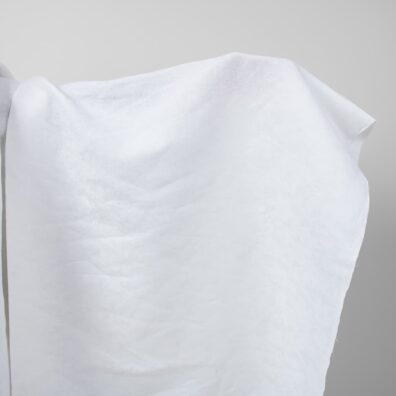 Knallhvitt lin-bomull jacquard stoff i blomstermønster