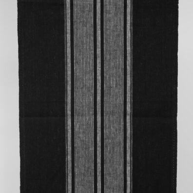 Håndkle linstoff svart med hvite striper