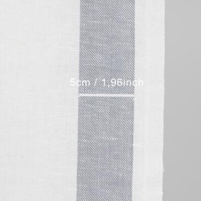 Halvlin håndkle stoff med grå striper for kjøkkenhåndklær