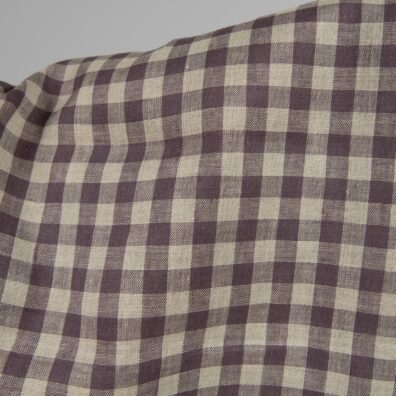 Naturlig-lilla rutete linstoff for klær, hjemmetekstiler