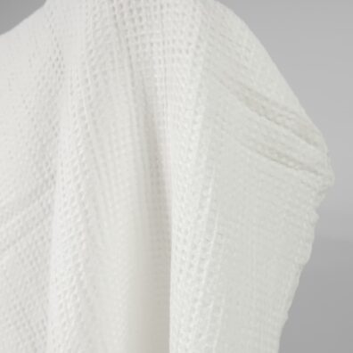 ”Vaffel” halvlinstoff melkehvitt vasket for badekåper og badehåndklær