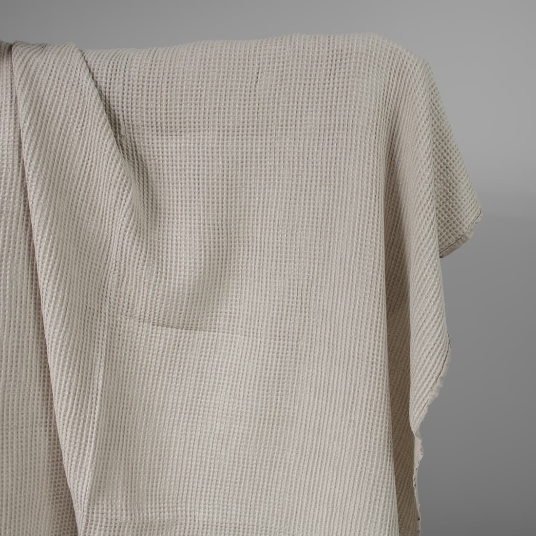 ”Vaffel” halvlinstoff beige vasket
