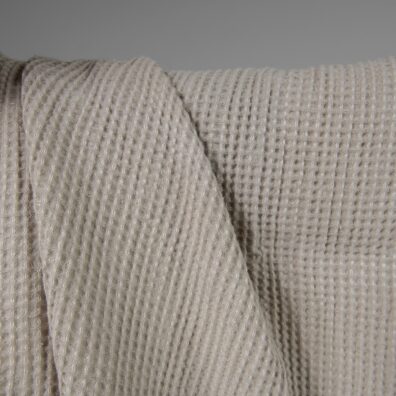 ”Vaffel” lin-bomull stoff beige vasket
