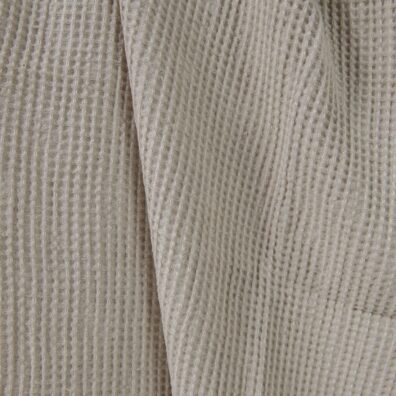 ”Vaffel” lin-bomull stoff beige vasket for badekåper og badehåndklær