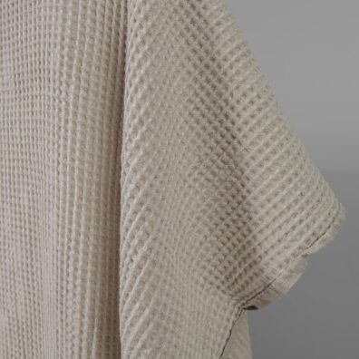 ”Vaffel” halvlinstoff beige vasket 150cm bredt