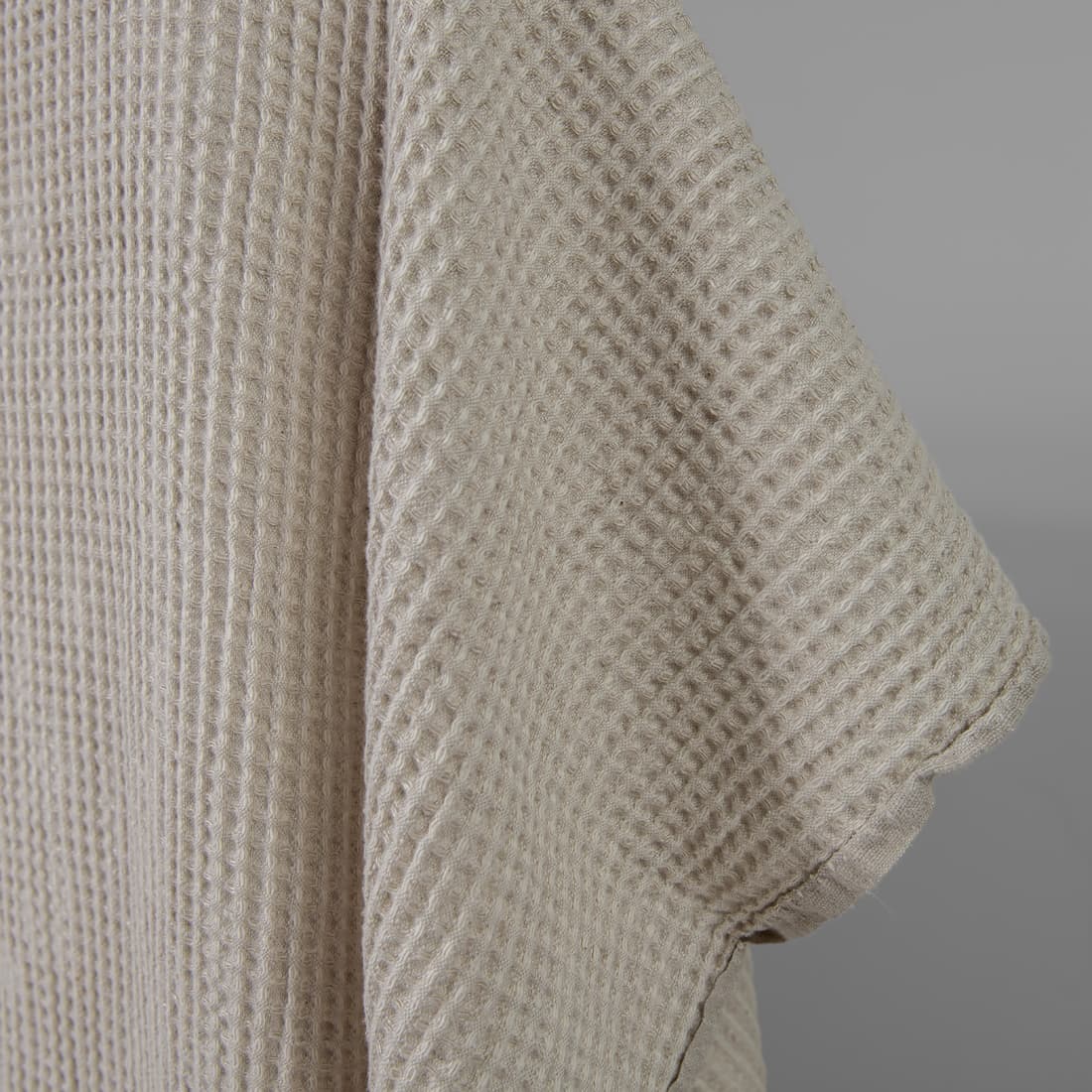 ”Vaffel” halvlinstoff beige vasket 150cm bredt