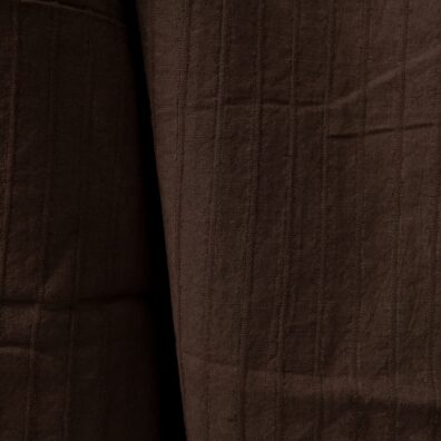 Halvlin mørkebrunt stripete stoff vasket, mykt, skånsomt