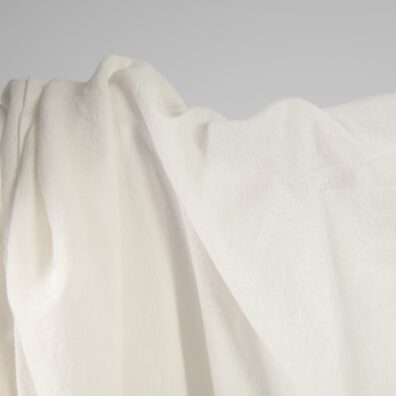 Lin-bomullsstoff melkehvitt bredt vasket, mykt, skånsomt