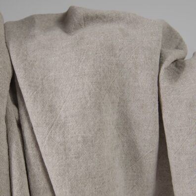 Lin-bomullsstoff beige bredt vasket, mykt, skånsomt