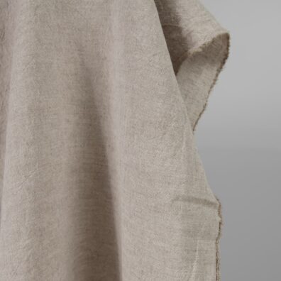 Lin-bomullsstoff beige bredt vasket for klær, hjemmetekstiler