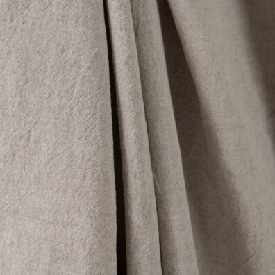 Lin-bomullsstoff beige vasket 285cm bredt
