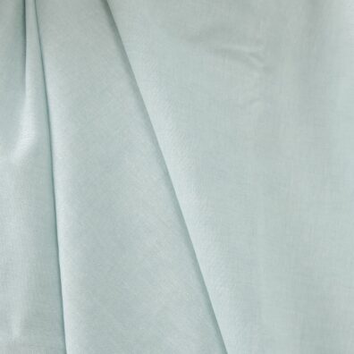 Halvlin stoff lyseblått bredt vevd hvitt og lyst turkis garn, melange