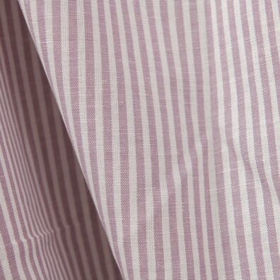 Halvlin stoff med lilla striper 220cm bredt