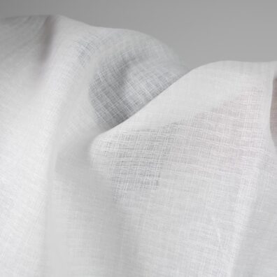 Melkehvitt mønstret linstoff for klær, hjemmetekstiler