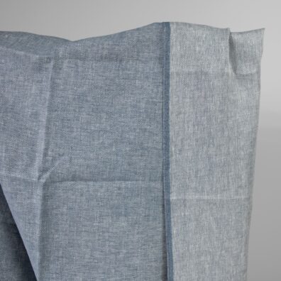 Linstoff hvit-blå med fiskebeinsmønster